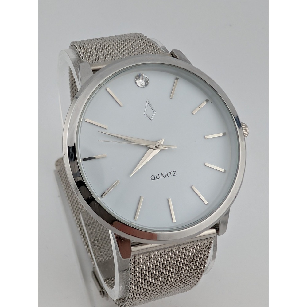 NIC‎ and SYD Swarovski Crystal Watch Men 40mm Case Mesh Metal Band- New Battery